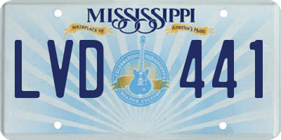 MS license plate LVD441