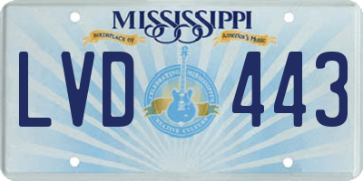 MS license plate LVD443