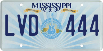 MS license plate LVD444