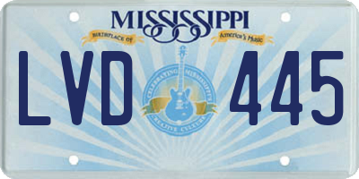 MS license plate LVD445