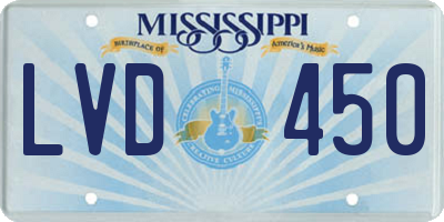 MS license plate LVD450