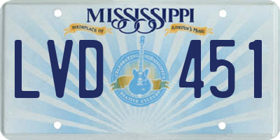 MS license plate LVD451