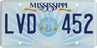 MS license plate LVD452