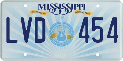 MS license plate LVD454