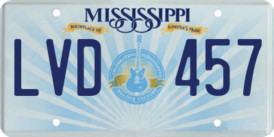 MS license plate LVD457