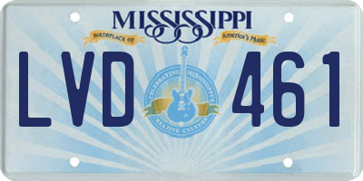 MS license plate LVD461
