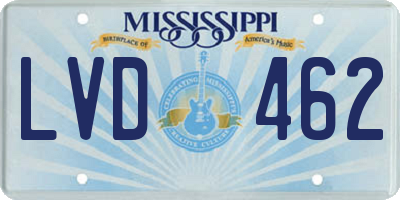 MS license plate LVD462