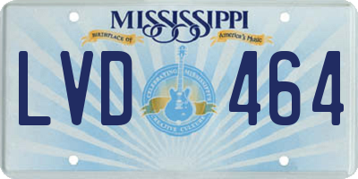 MS license plate LVD464
