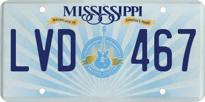 MS license plate LVD467