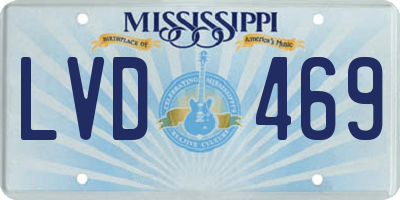 MS license plate LVD469