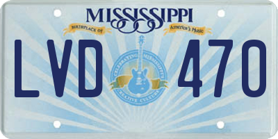 MS license plate LVD470
