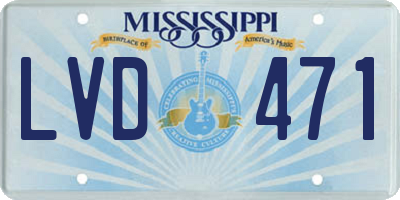 MS license plate LVD471