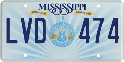 MS license plate LVD474