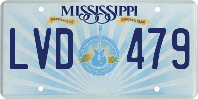 MS license plate LVD479