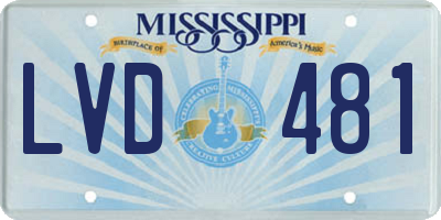 MS license plate LVD481