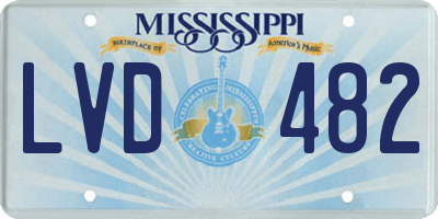 MS license plate LVD482