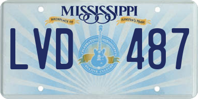 MS license plate LVD487