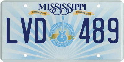 MS license plate LVD489