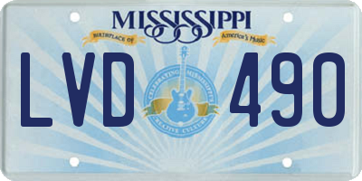 MS license plate LVD490
