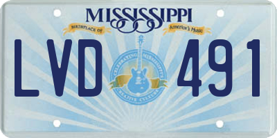MS license plate LVD491