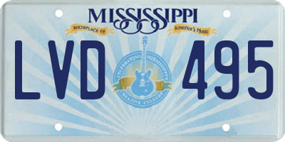 MS license plate LVD495