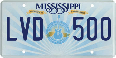 MS license plate LVD500