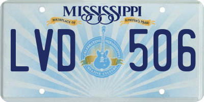 MS license plate LVD506