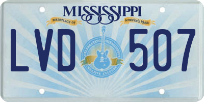 MS license plate LVD507