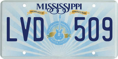 MS license plate LVD509