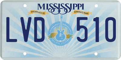 MS license plate LVD510