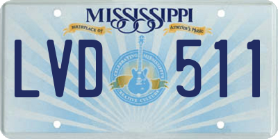 MS license plate LVD511