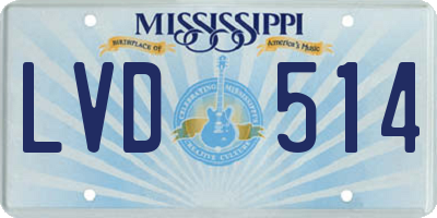 MS license plate LVD514