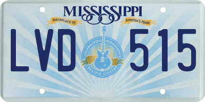 MS license plate LVD515