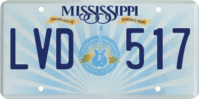MS license plate LVD517