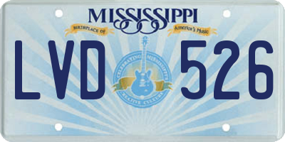 MS license plate LVD526