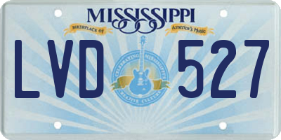 MS license plate LVD527