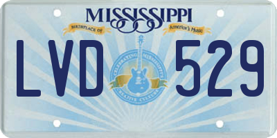 MS license plate LVD529
