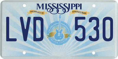 MS license plate LVD530