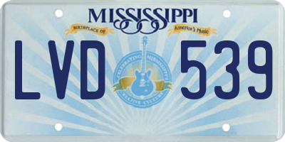 MS license plate LVD539