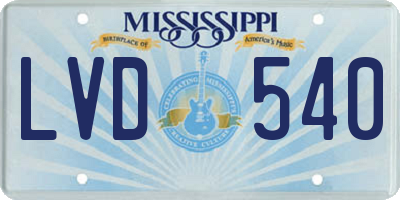 MS license plate LVD540