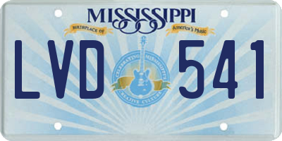 MS license plate LVD541