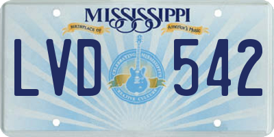 MS license plate LVD542