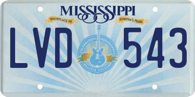 MS license plate LVD543