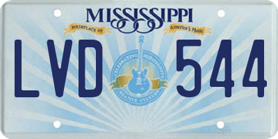 MS license plate LVD544