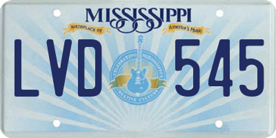 MS license plate LVD545