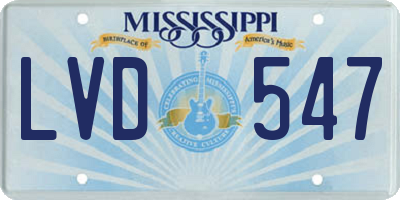 MS license plate LVD547