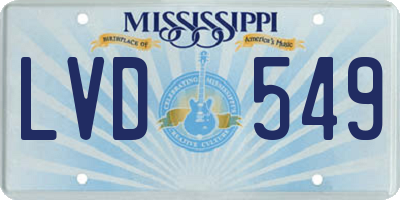 MS license plate LVD549