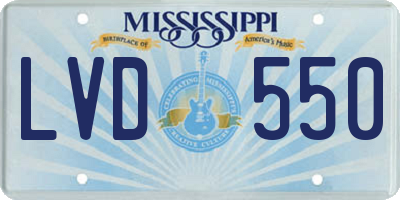 MS license plate LVD550