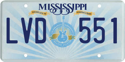 MS license plate LVD551