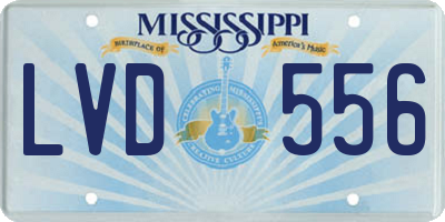 MS license plate LVD556